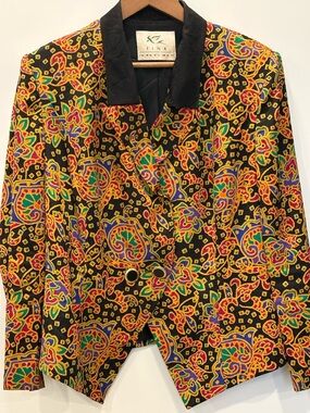 Black Multicolor Paisley Blazer